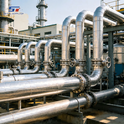 Fourniture de canalisations en acier inoxydable pour une usine chimique d'Asie du Sud-Est