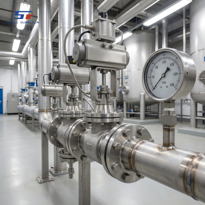 Ensembles de vannes en acier inoxydable sur mesure pour une usine de traitement chimique
