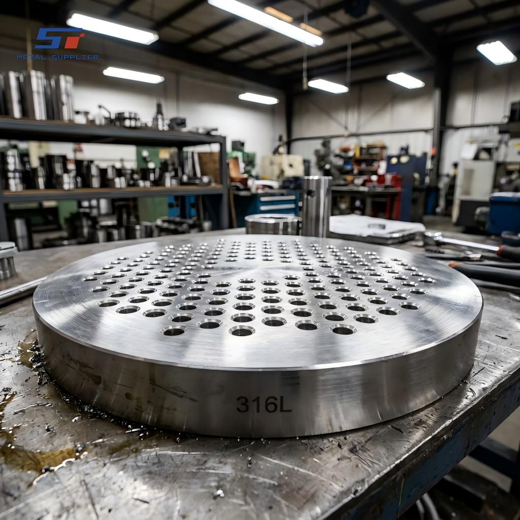 Usinage CNC de précision des plaques d'extrémité d'échangeurs de chaleur en acier inoxydable pour systèmes de refroidissement industriels