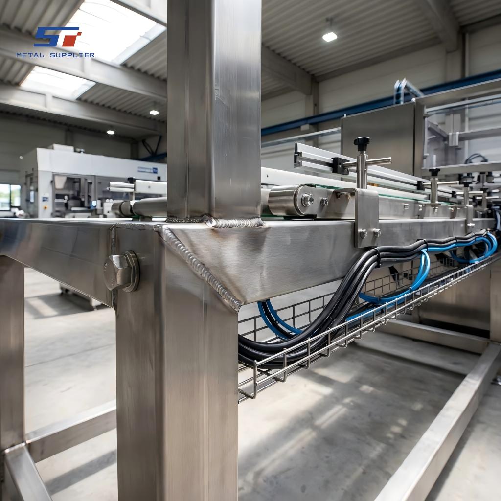Fabrication sur mesure de cadres de support en acier inoxydable pour équipements de production automatisés