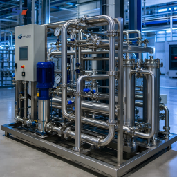 Ensemble de tubes sur mesure en acier inoxydable 304 pour un système de traitement d'eau sur skid
